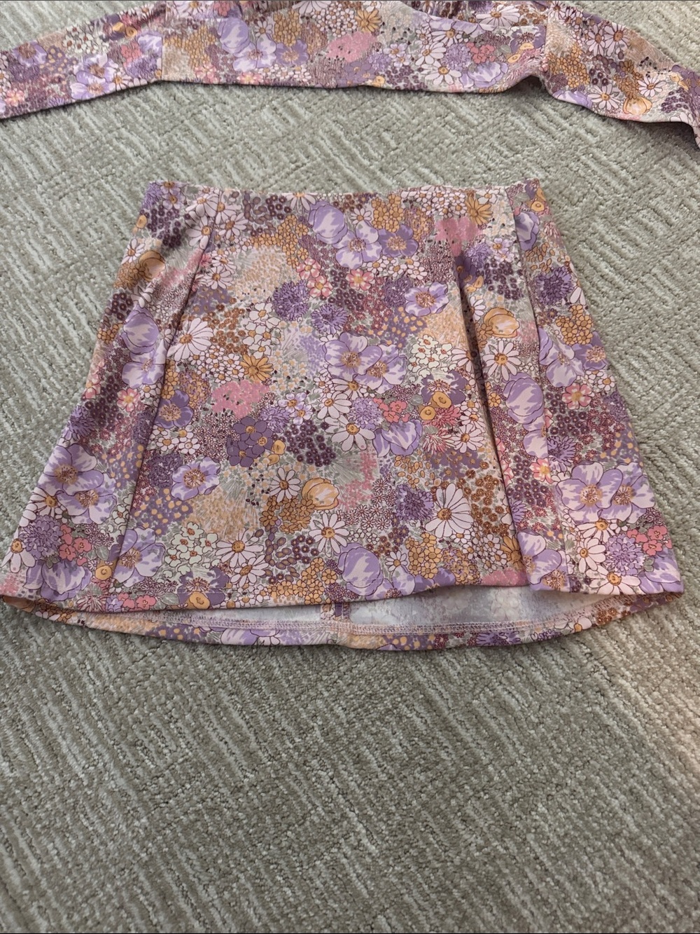 Altar'd State Lavender Floral Halter Set with Pink and Yellow Accents - Picture 2 of 5